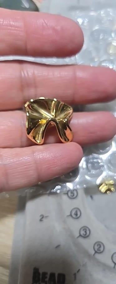 Customer photo review of Textured Bloom Studs