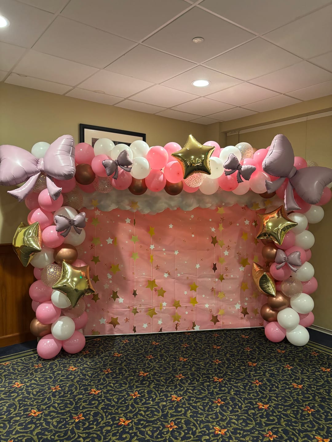 Customer photo review of Twinkle Twinkle Little Star Photography Backdrops Pink Background Backdrops Props Clouds Baby Shower Vinyl photo Backdrop Girls