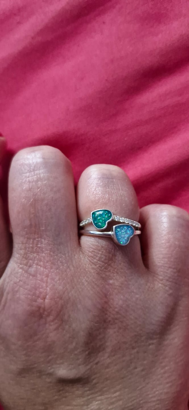 Customer photo review of Double heart ring