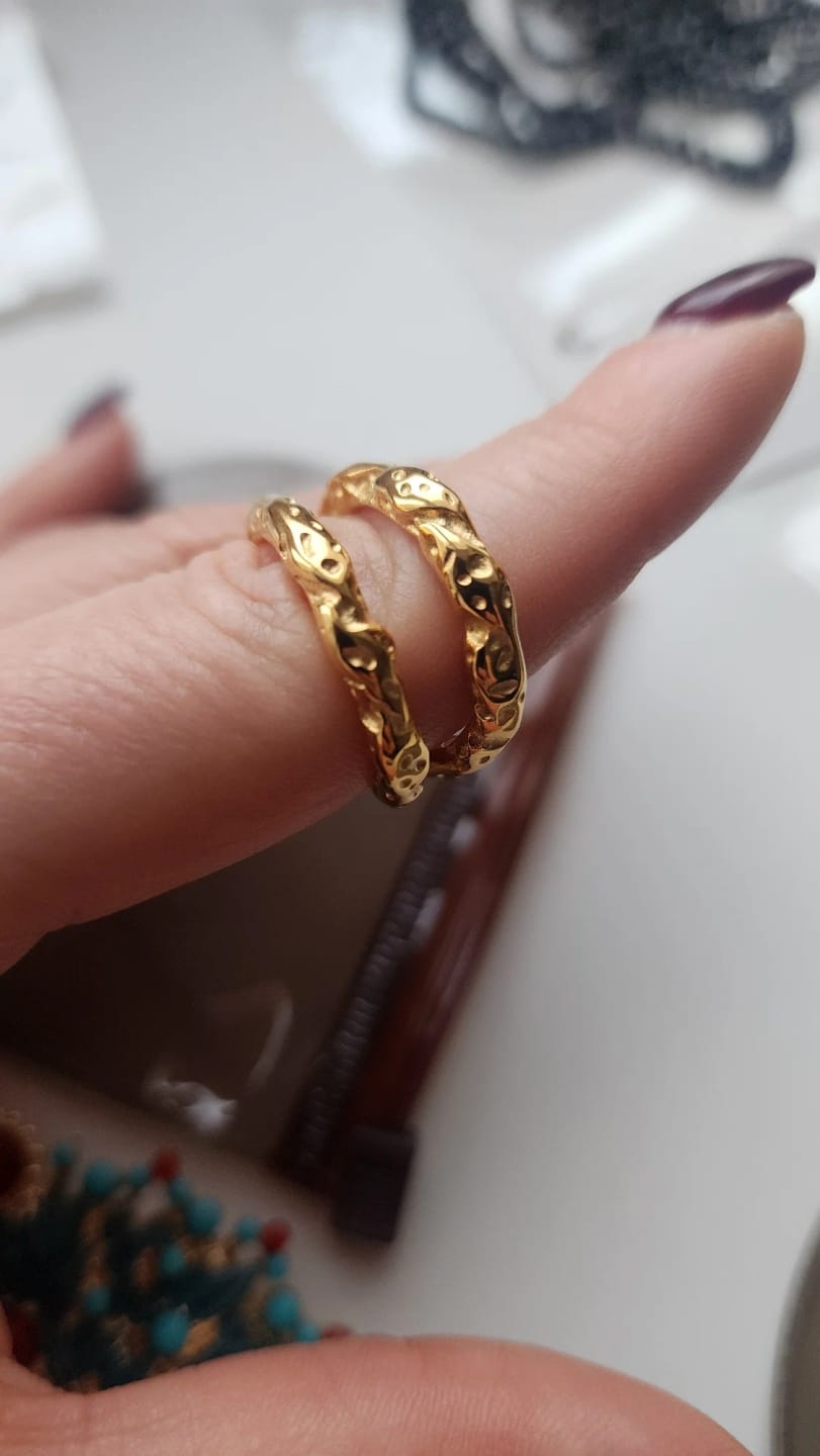 Customer photo review of Olivia's Gold Textured Ring