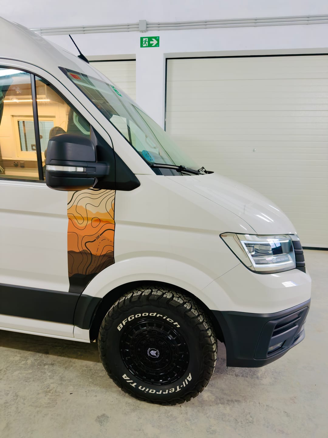 Customer photo review of Topographic Desert Map Door Graphics – VW Crafter / MAN TGE