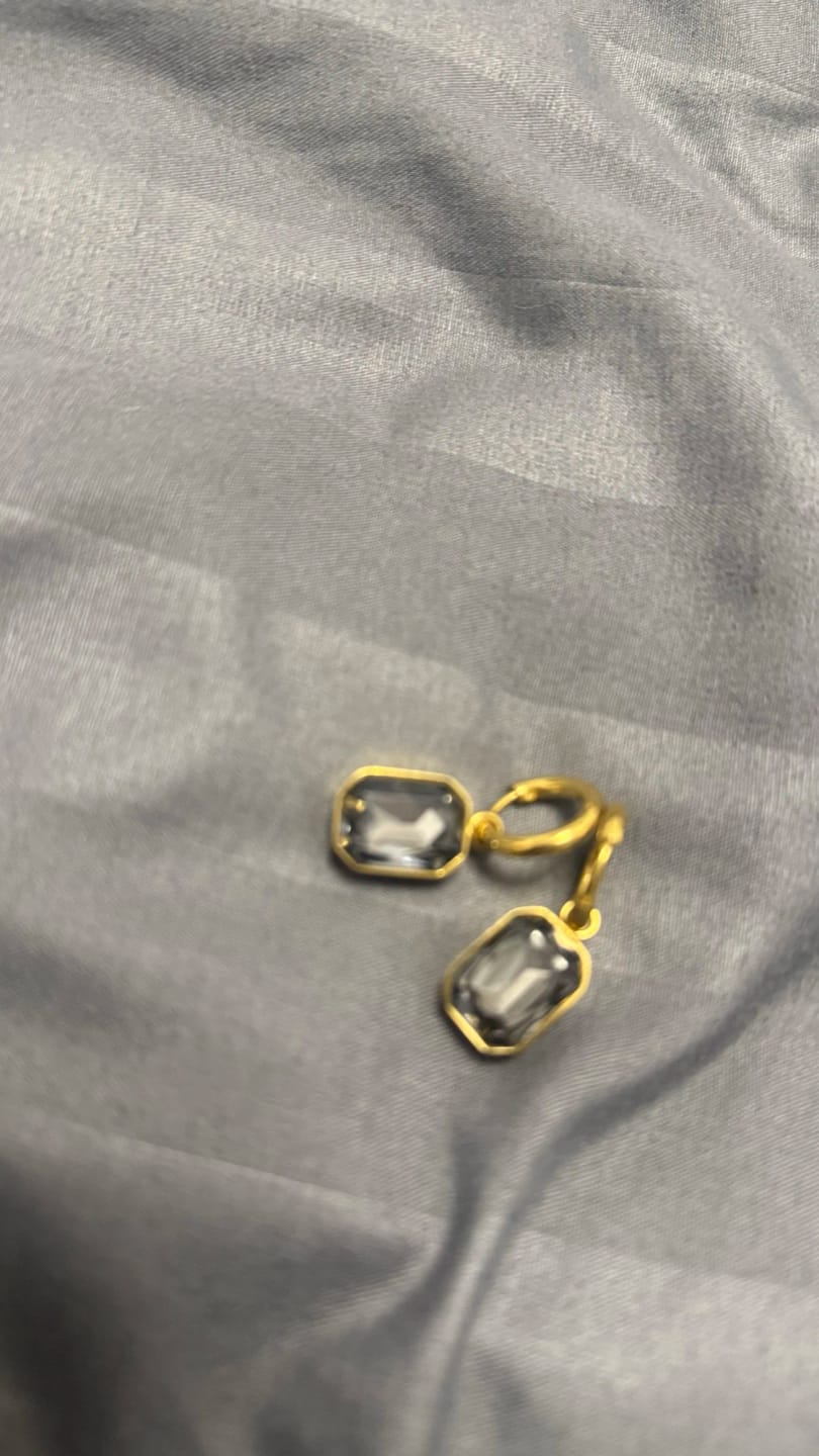Customer photo review of Golden Radiance Geometry Earrings