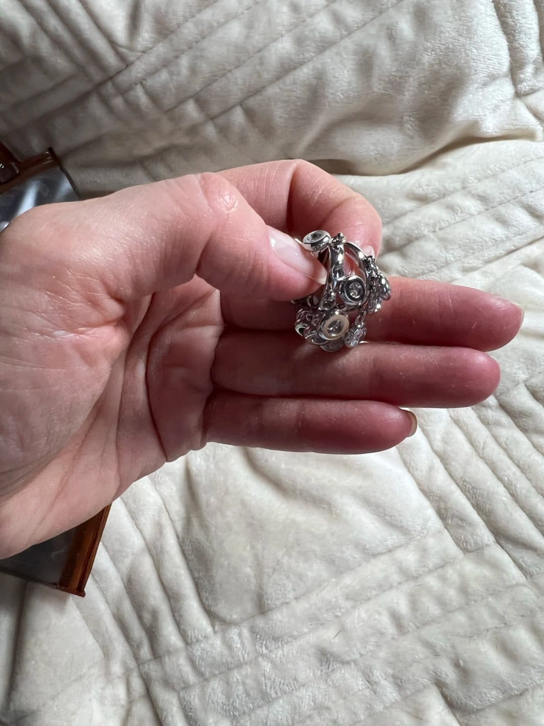 Customer photo review of Multi-Stone Charm Hoops