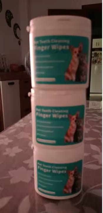 Customer photo review of Toallitas dentales naturales para mascotas
