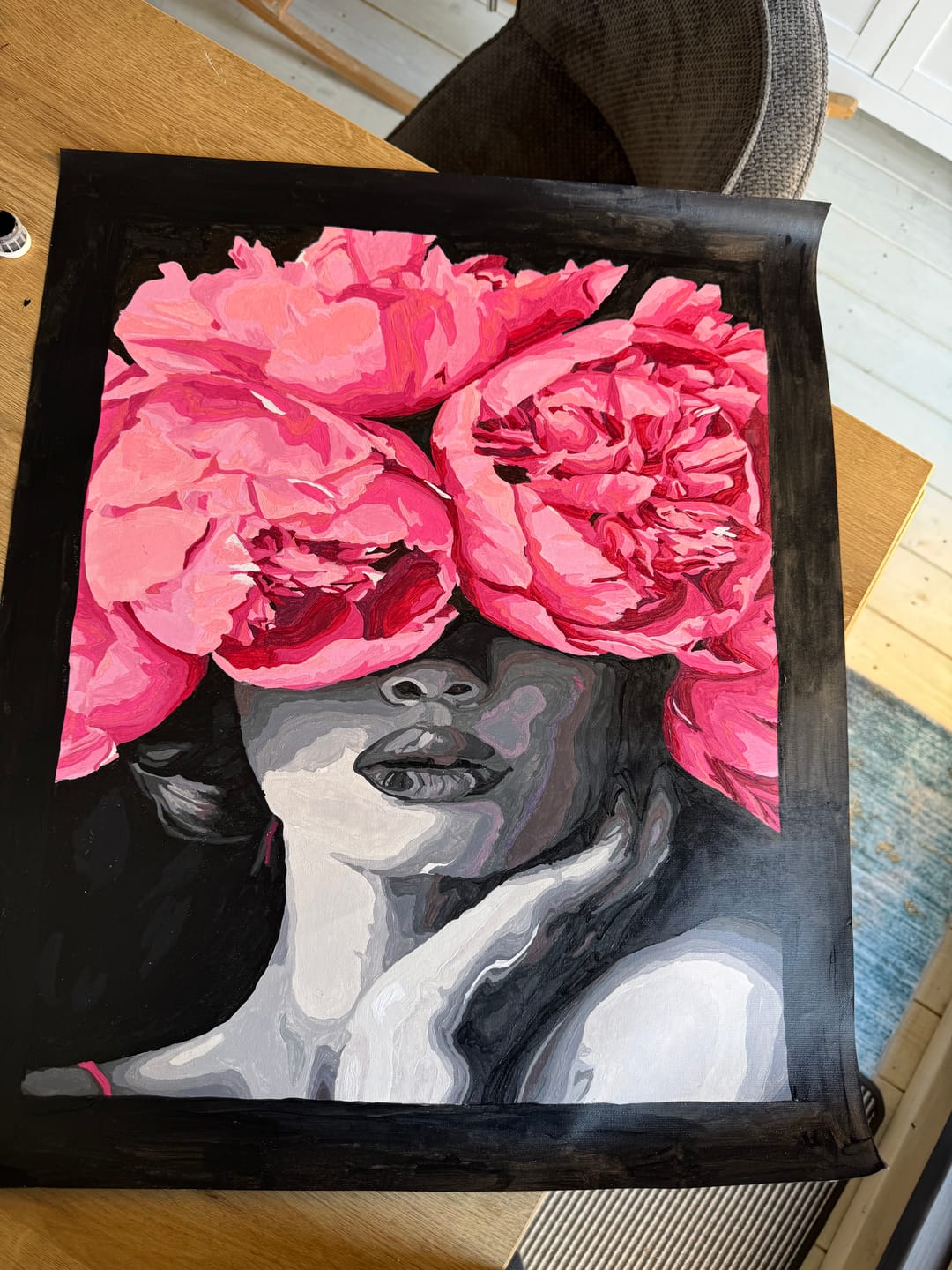 Customer photo review of Noir Woman | Paint by Numbers
