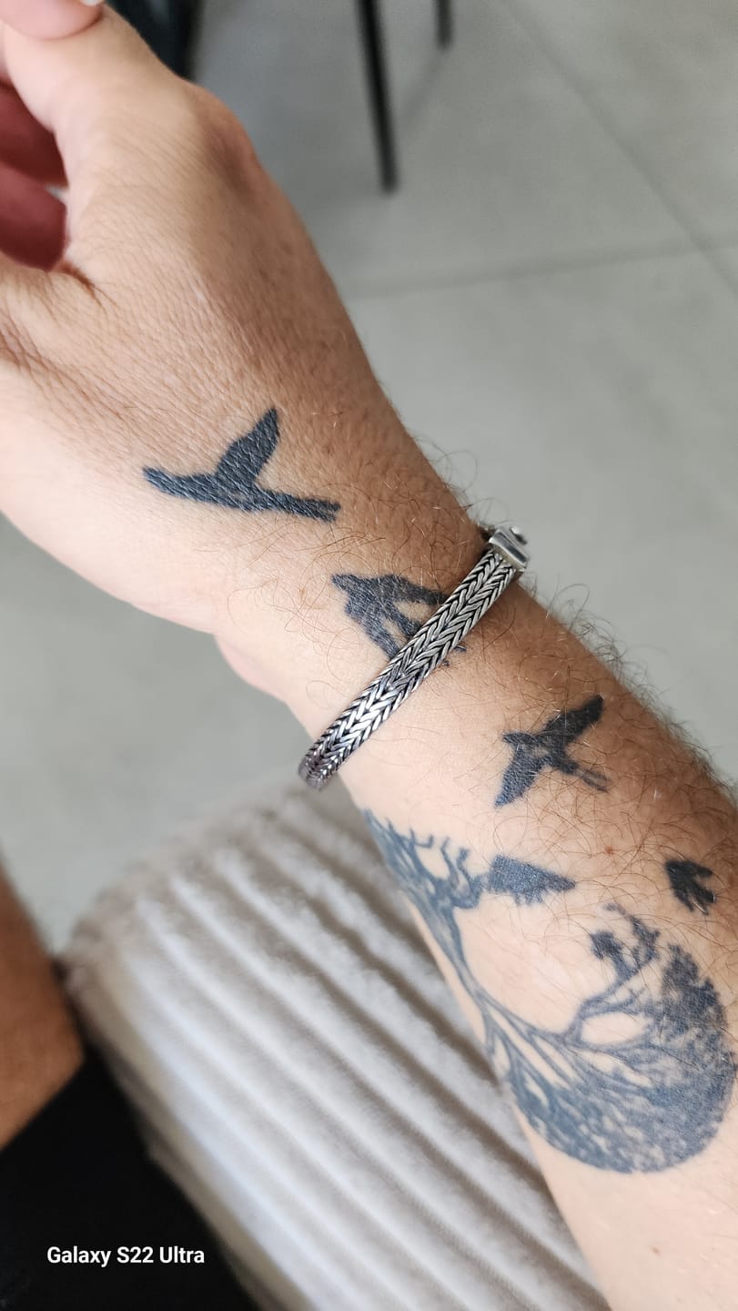 Customer photo review of Small & Big - צמידי כסף לגבר