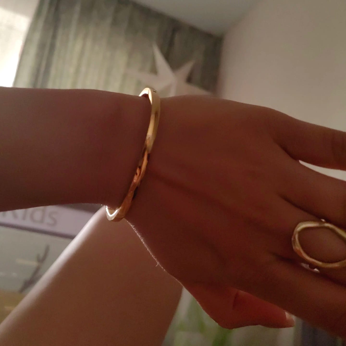 Customer photo review of Golden Smooth Bangle