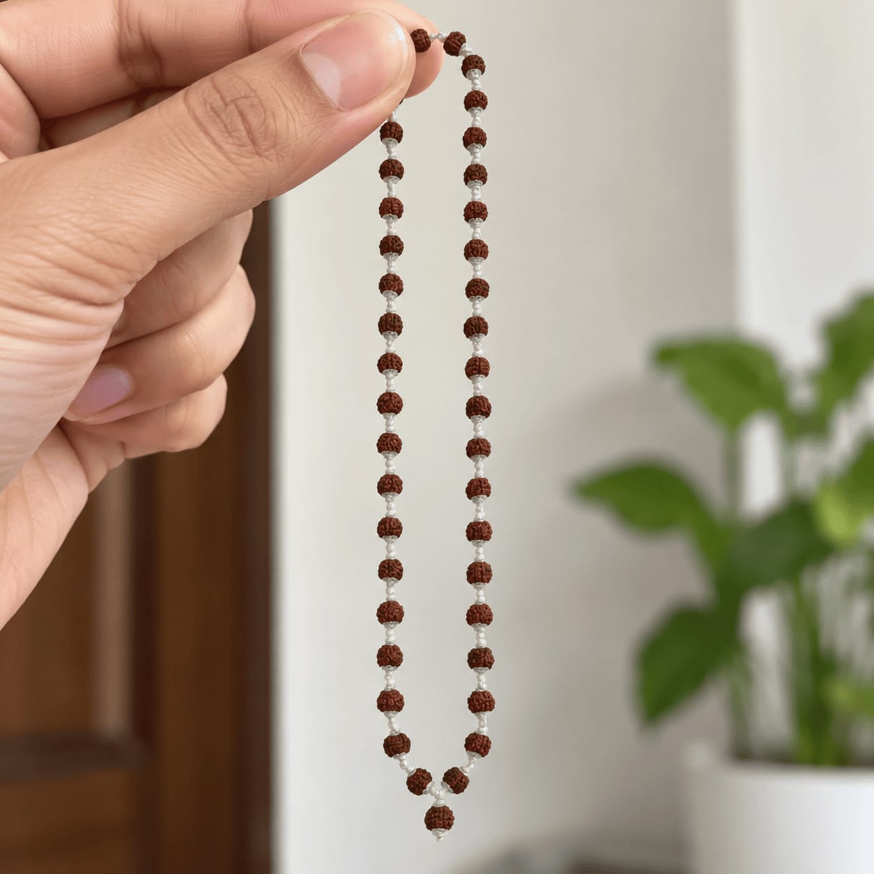 Customer photo review of Rudraksha Silver Mala