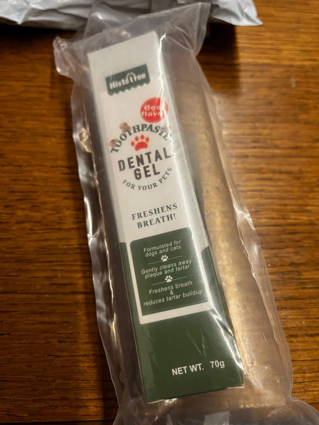 Customer photo review of Pet Dental Gel Toothpaste for Dogs and Cats