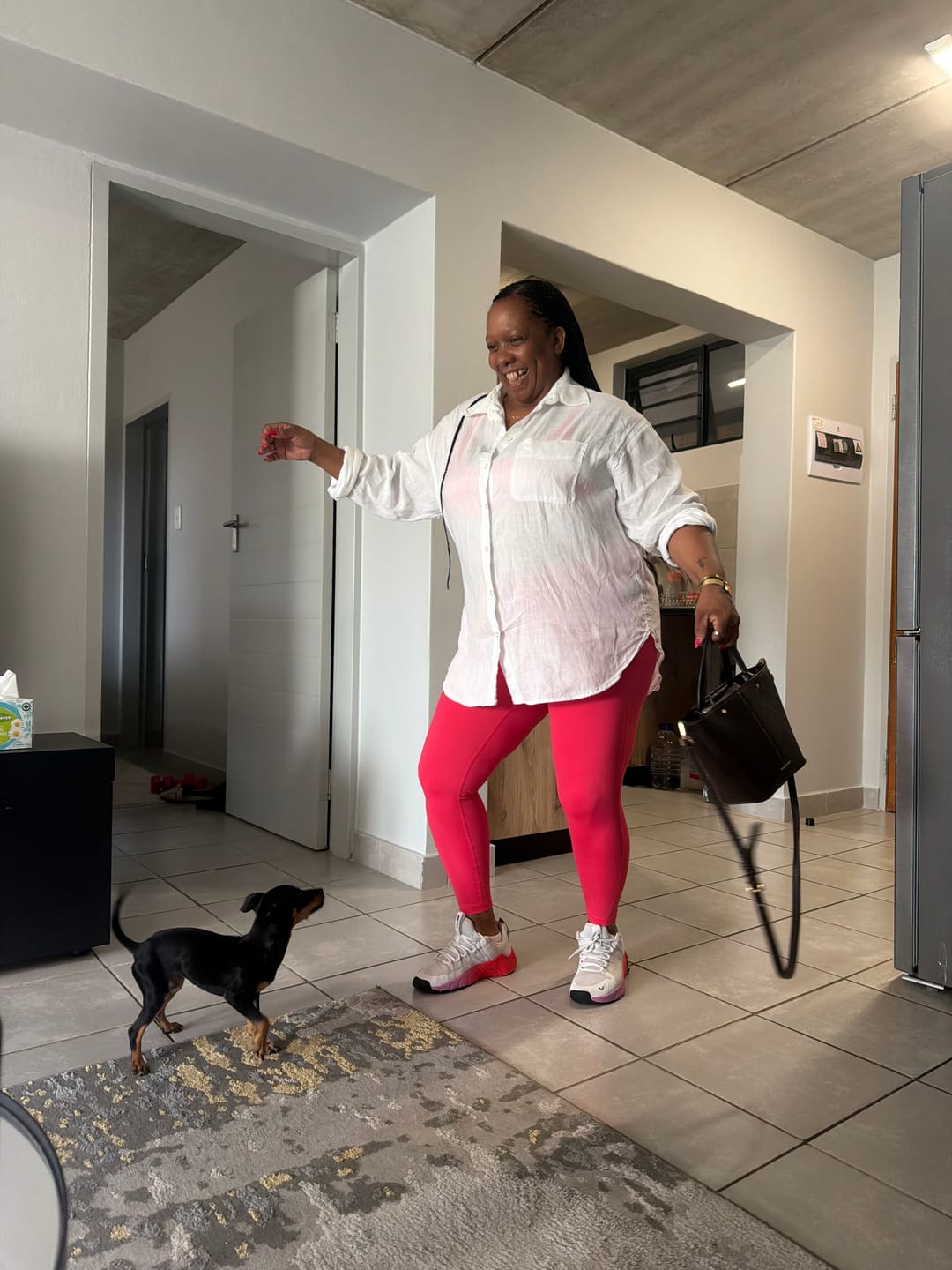 Customer photo review of High Waisted Tummy Control Butt Lifting Leggings with Pockets