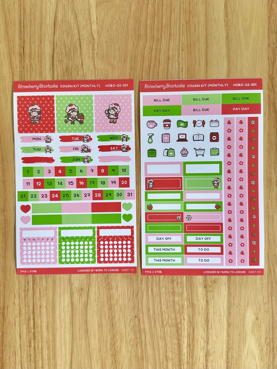 Customer photo review of Strawberry Shortcake Hobonichi Cousin Monthly Kit (Set of 2)
