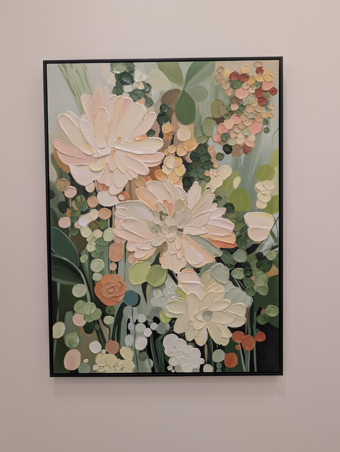 Customer photo review of Enchanted Blooms Abstract Floral Canvas – Hand-Painted Vertical Wall Art for Living Room