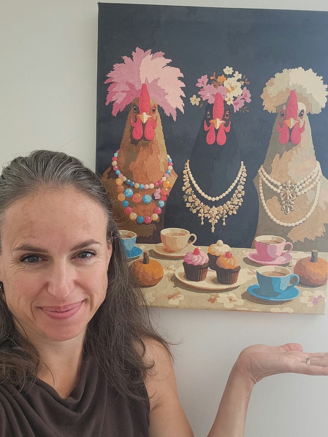 Customer photo review of Fancy Chickens Society | Paint by Number