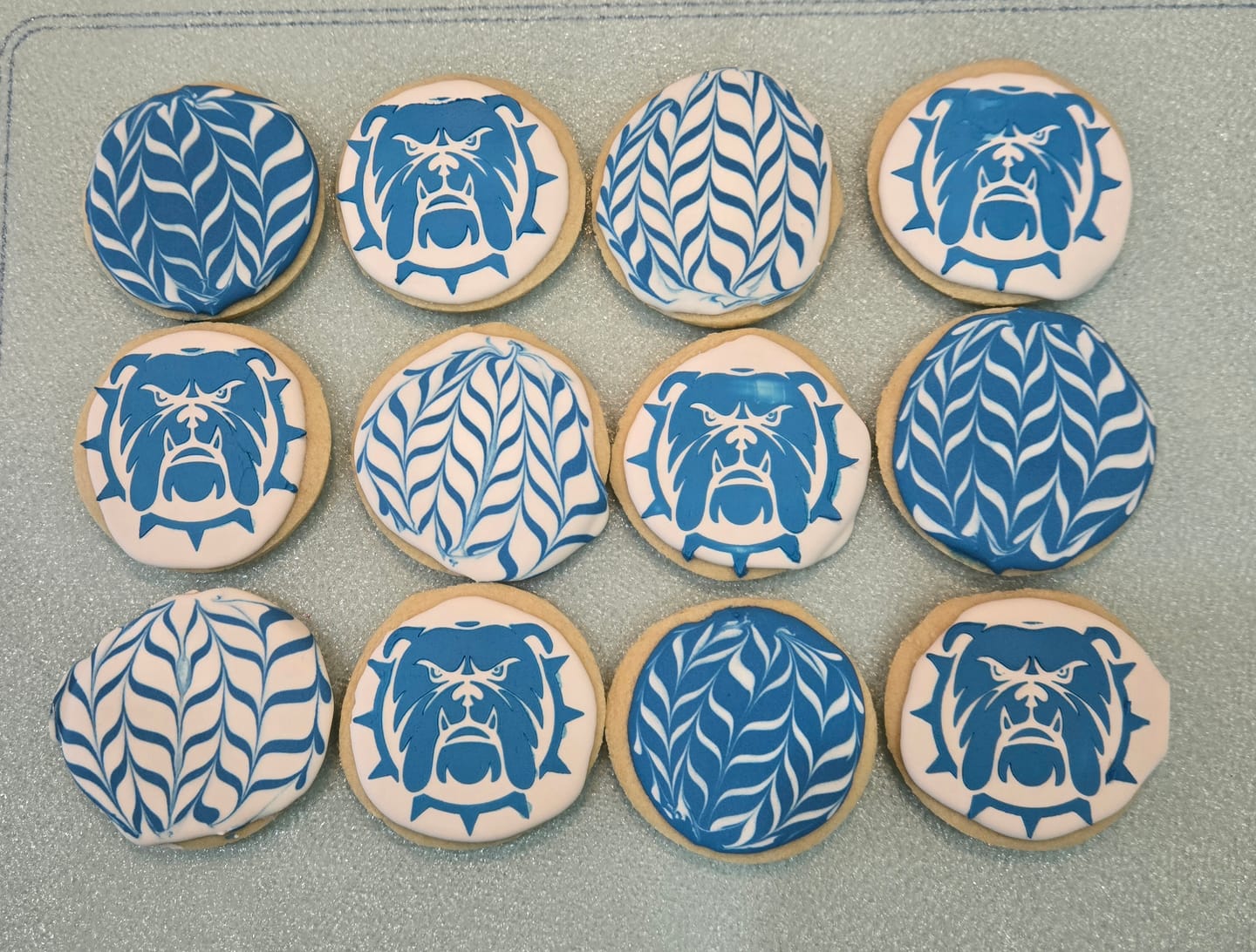 Customer photo review of Bulldog Mascot Cookie Stencil