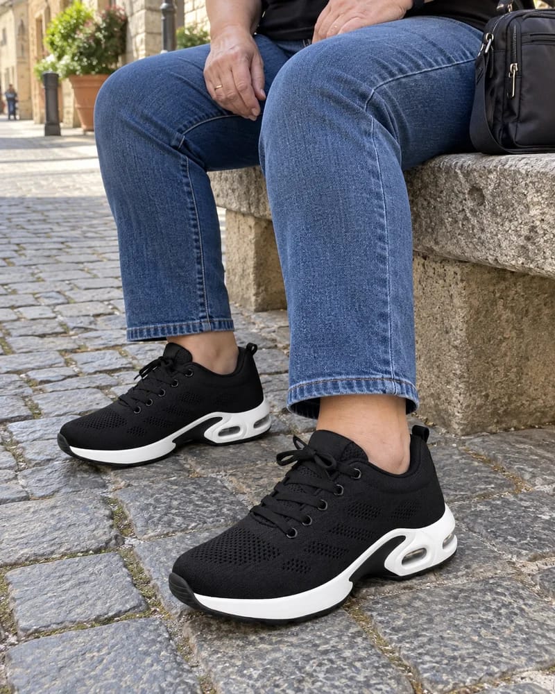 Customer photo review of OrthoShoes™ Pro — Scarpe per turni di 12 ore, progettate per alleviare tutto il giorno il dolore a piedi, ginocchia e schiena