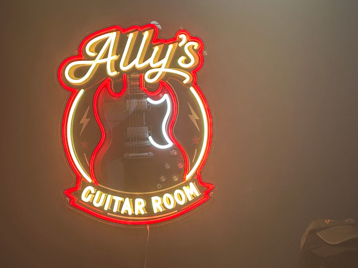 Customer photo review of Ally's Guitar room | LED NEON SIGN