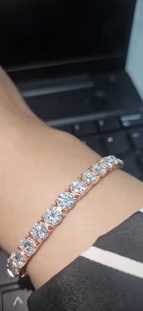 Customer photo review of Sterling Silver 925 2MM 3MM 4MM 5MM 6.5MM Moissanite Tennis Bracelet with GRA Certificate