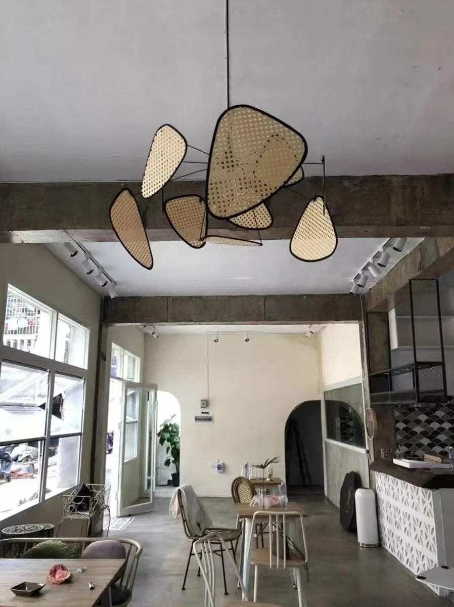 Customer photo review of Handwoven Rattan Pendant Light