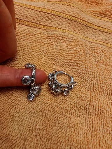 Customer photo review of Multi-Stone Charm Hoops