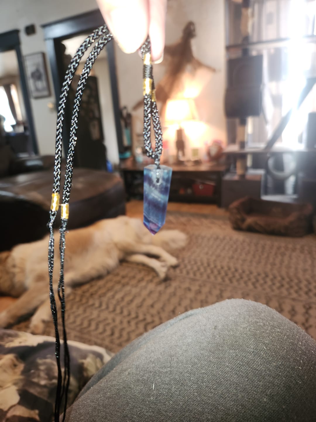 Customer photo review of Natural Fluorite Necklace