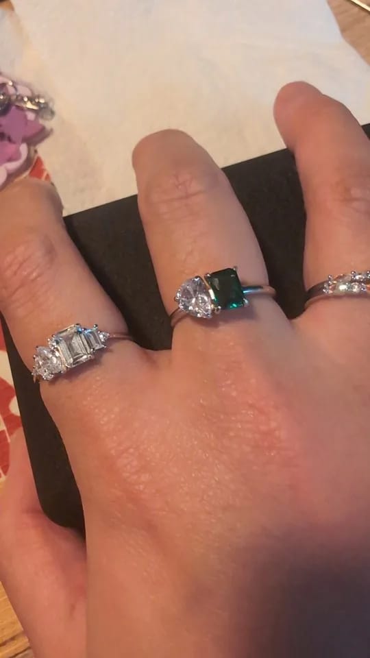 Customer photo review of Emerald Tide Drop Ring