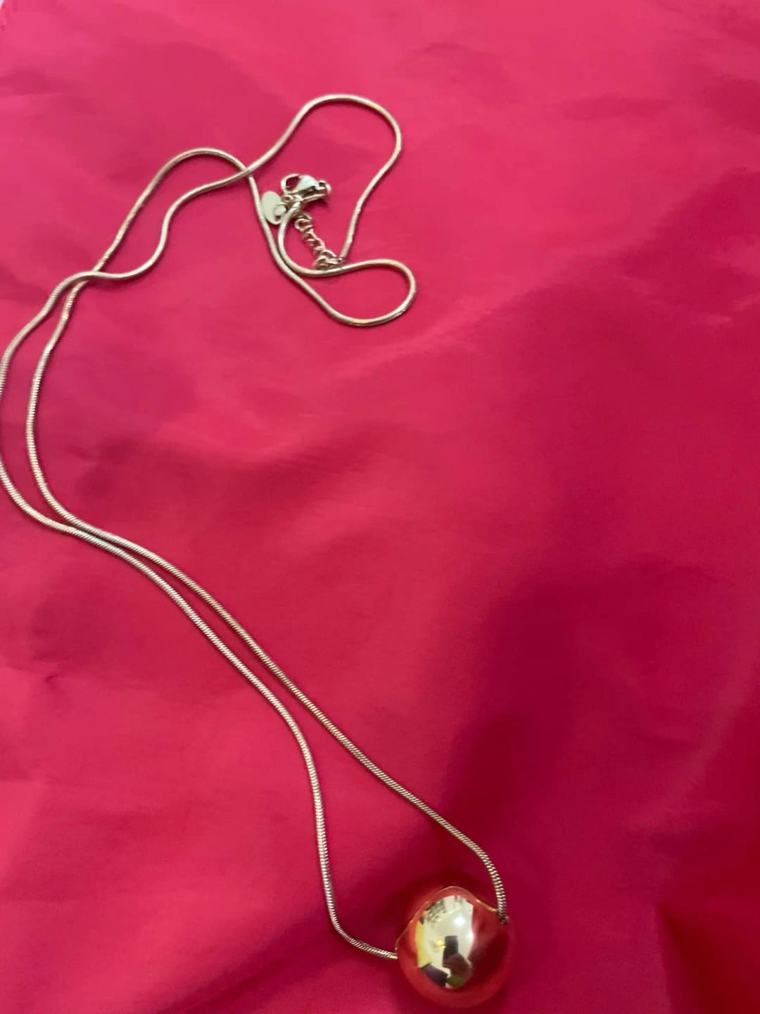 Customer photo review of Eternal Gold Bead Necklace