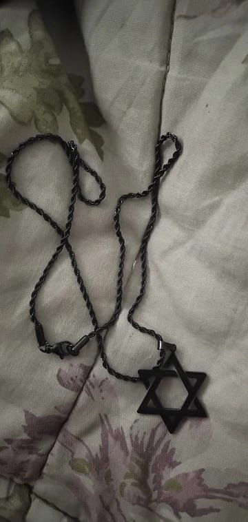 Customer photo review of Magen — Solid Stainless Steel Star of David Necklace