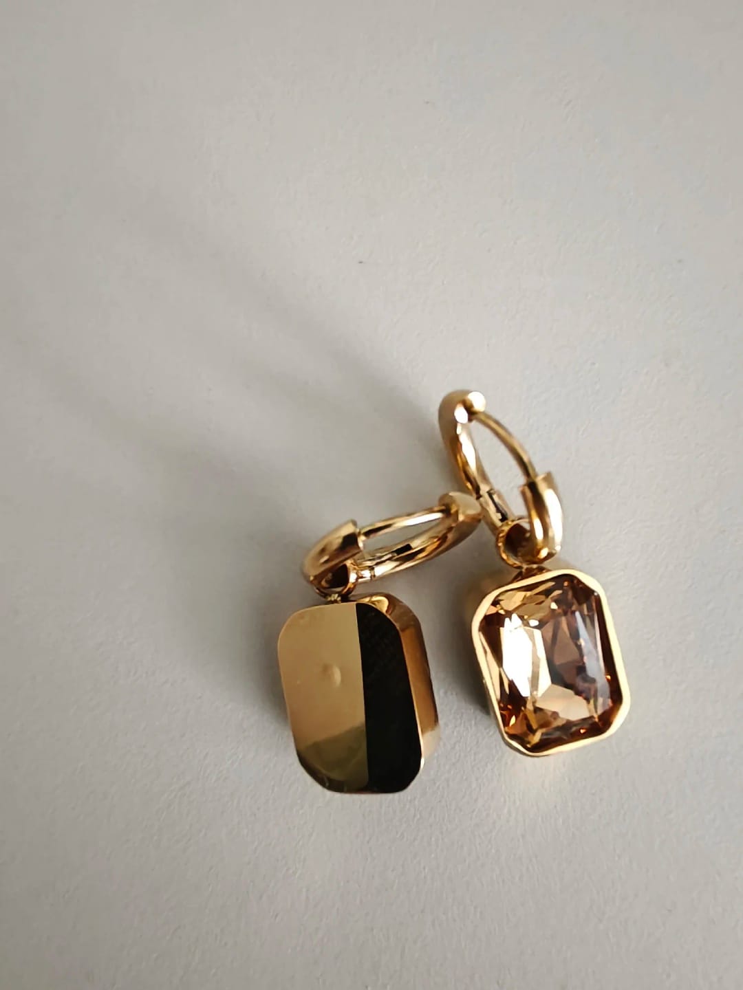Customer photo review of Golden Radiance Geometry Earrings