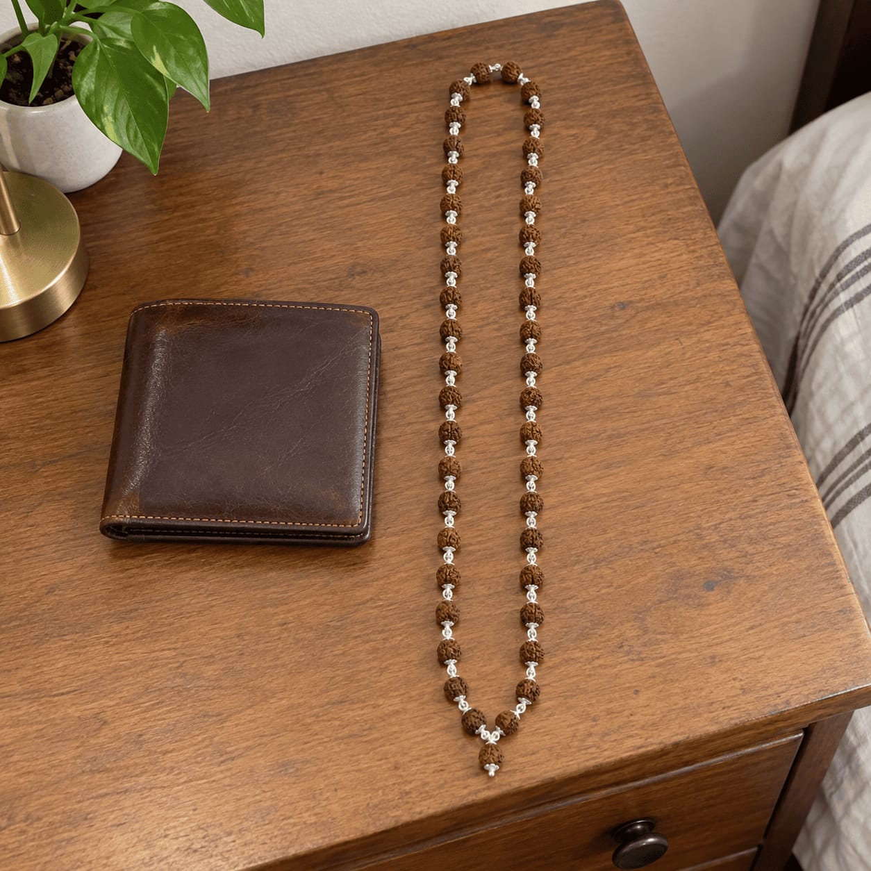Customer photo review of Rudraksha Silver Mala