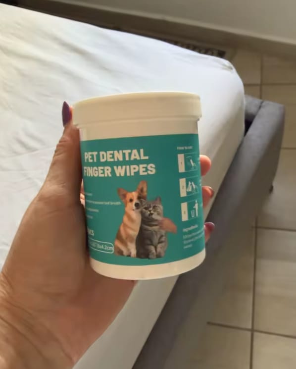 Customer photo review of Toallitas dentales naturales para mascotas