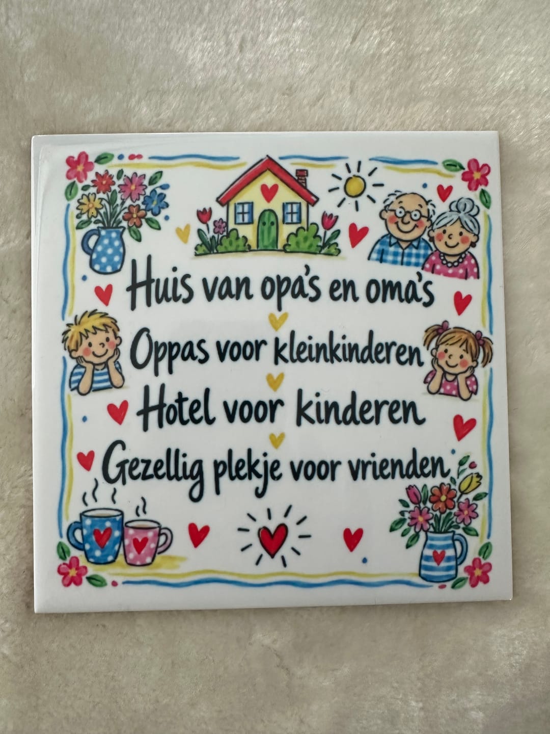 Customer photo review of Sublimatie tegel 15x15 cm wit glans – keramiek A+ kwaliteit
