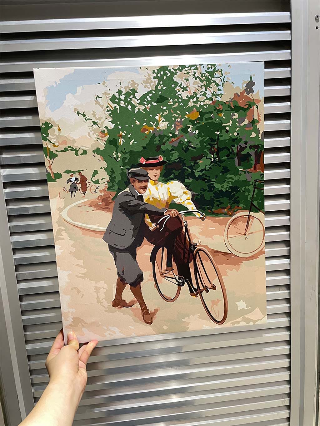Customer photo review of Leçon de bicyclette romantique - peinture vintage