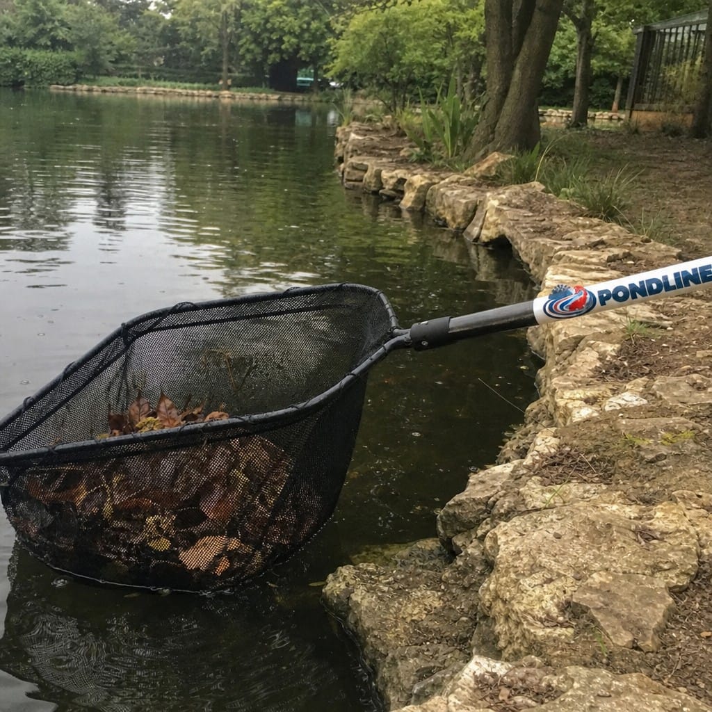 Customer photo review of Heavy Duty Pond Skimmer Net UK | Self-Repair Mesh | Long Handle | Leaves & Debris