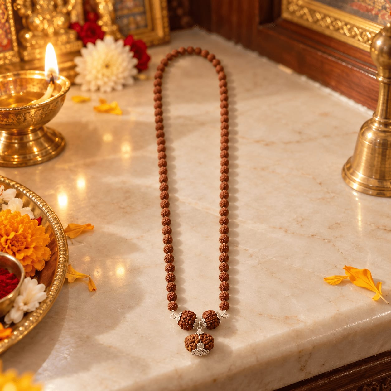 Customer photo review of 1-6-7 Mukhi Rudraksha Kavach (Indian)