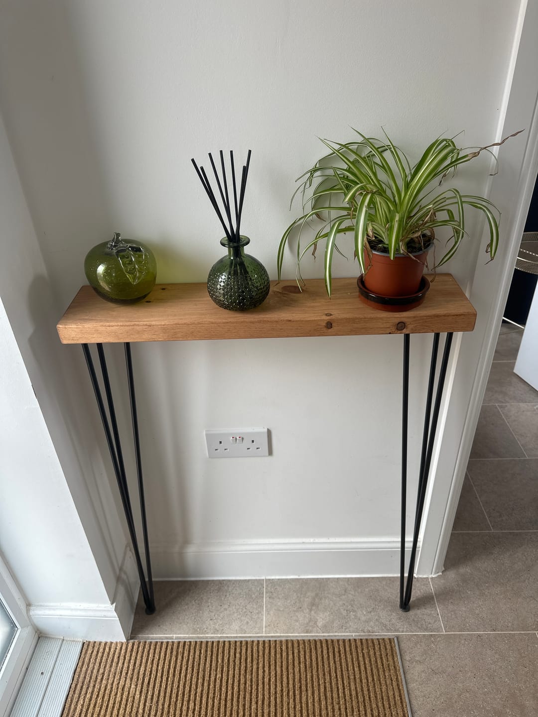 Customer photo review of Console Table 15cm Depth | Hairpin Leg