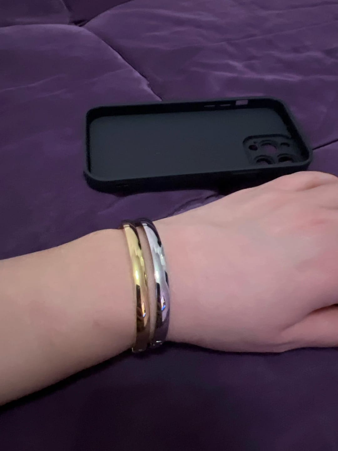 Customer photo review of Golden Smooth Bangle