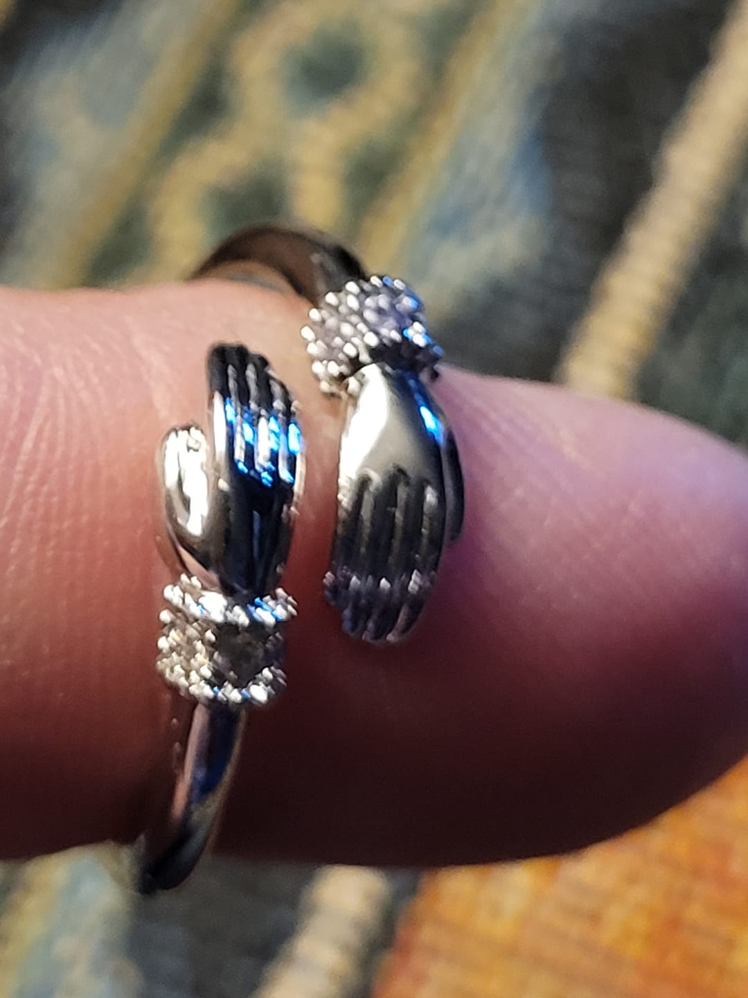 Customer photo review of Always with You Adjustable Hug Birthstone Ring