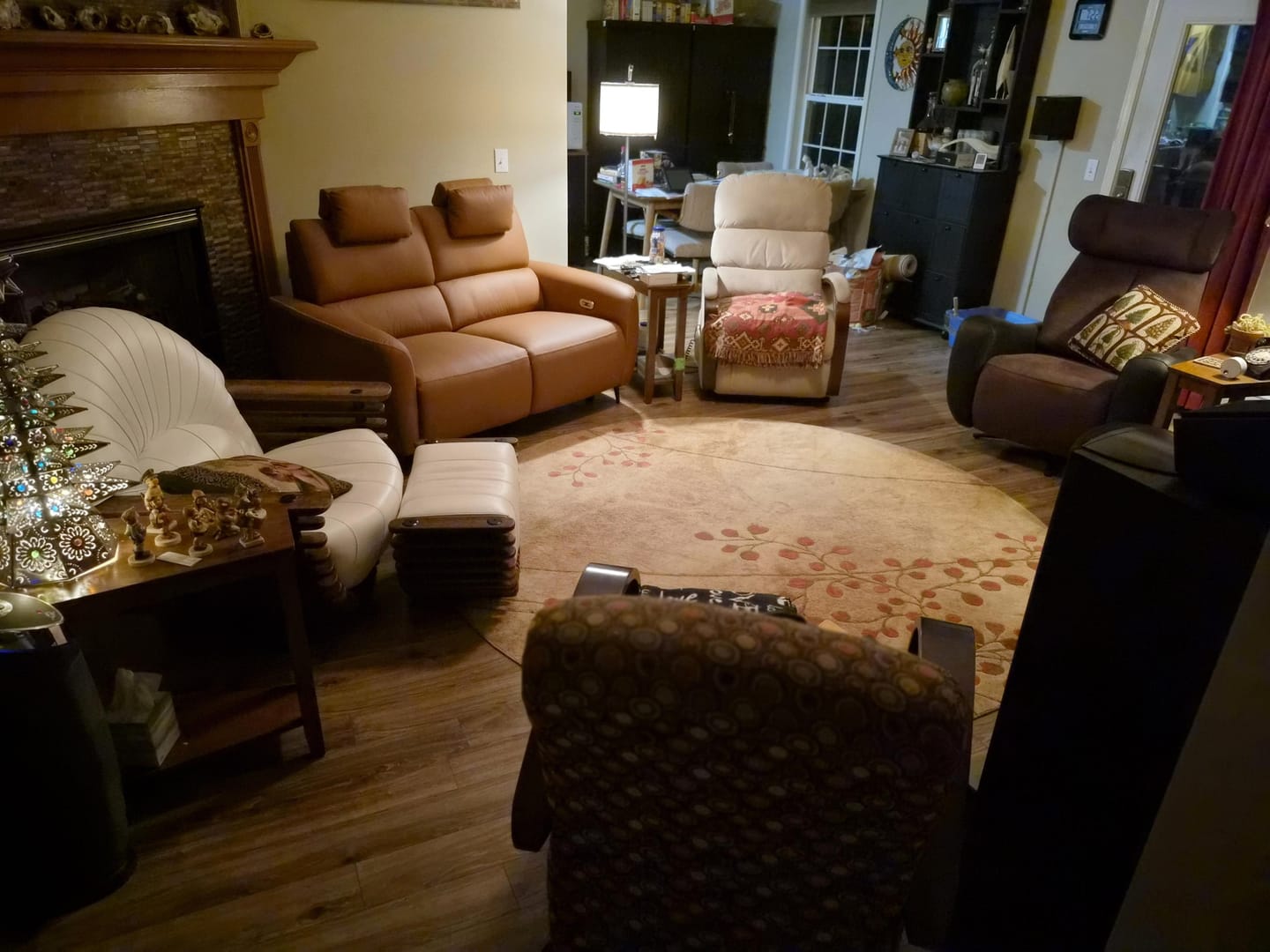 Customer photo review of AeroStretch Massage Edition Power Leather Reclining Sofa with Adjustable Headrest