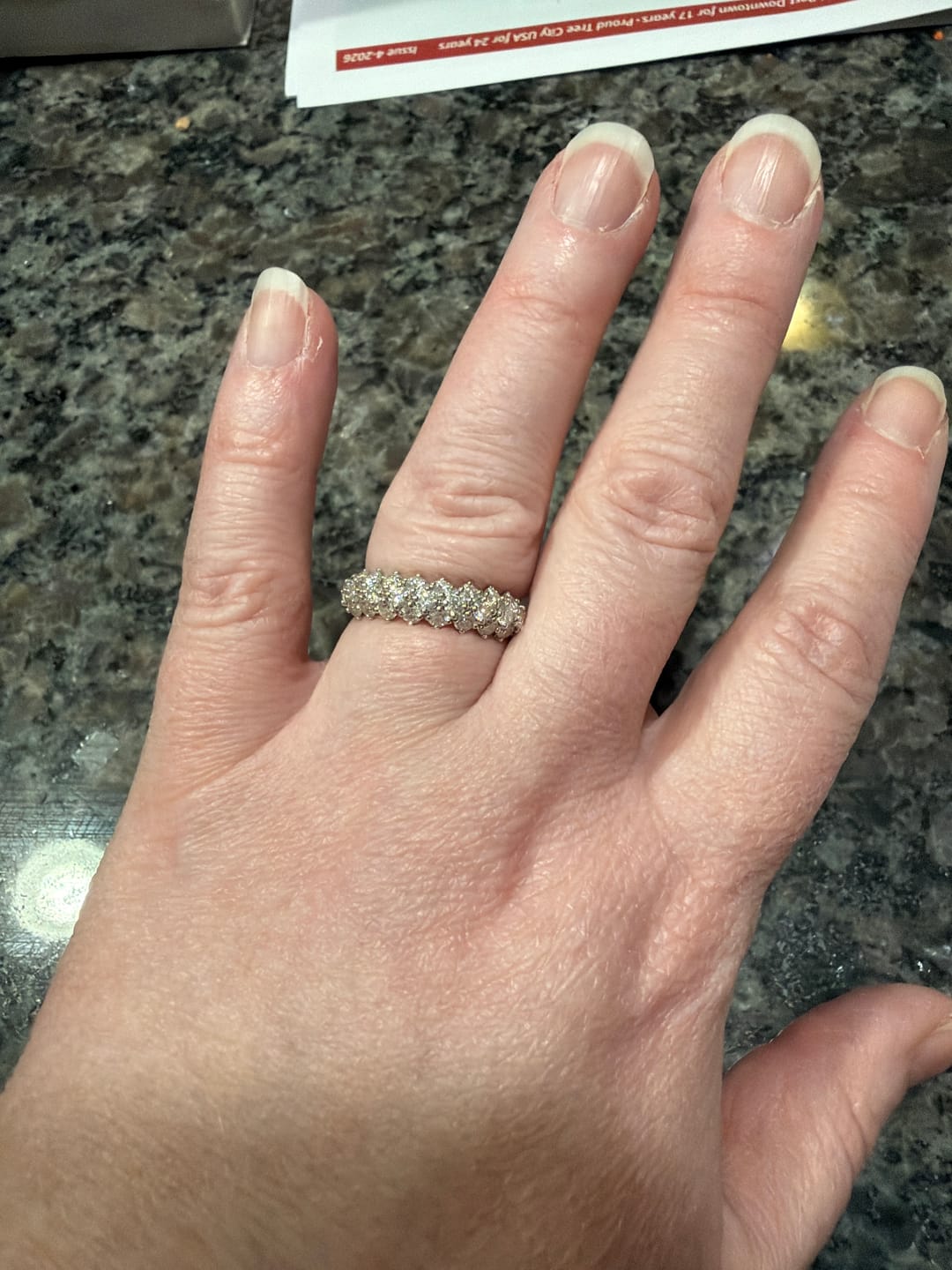 Customer photo review of Wedding Band Settings: K Gold & Platinum Pricing