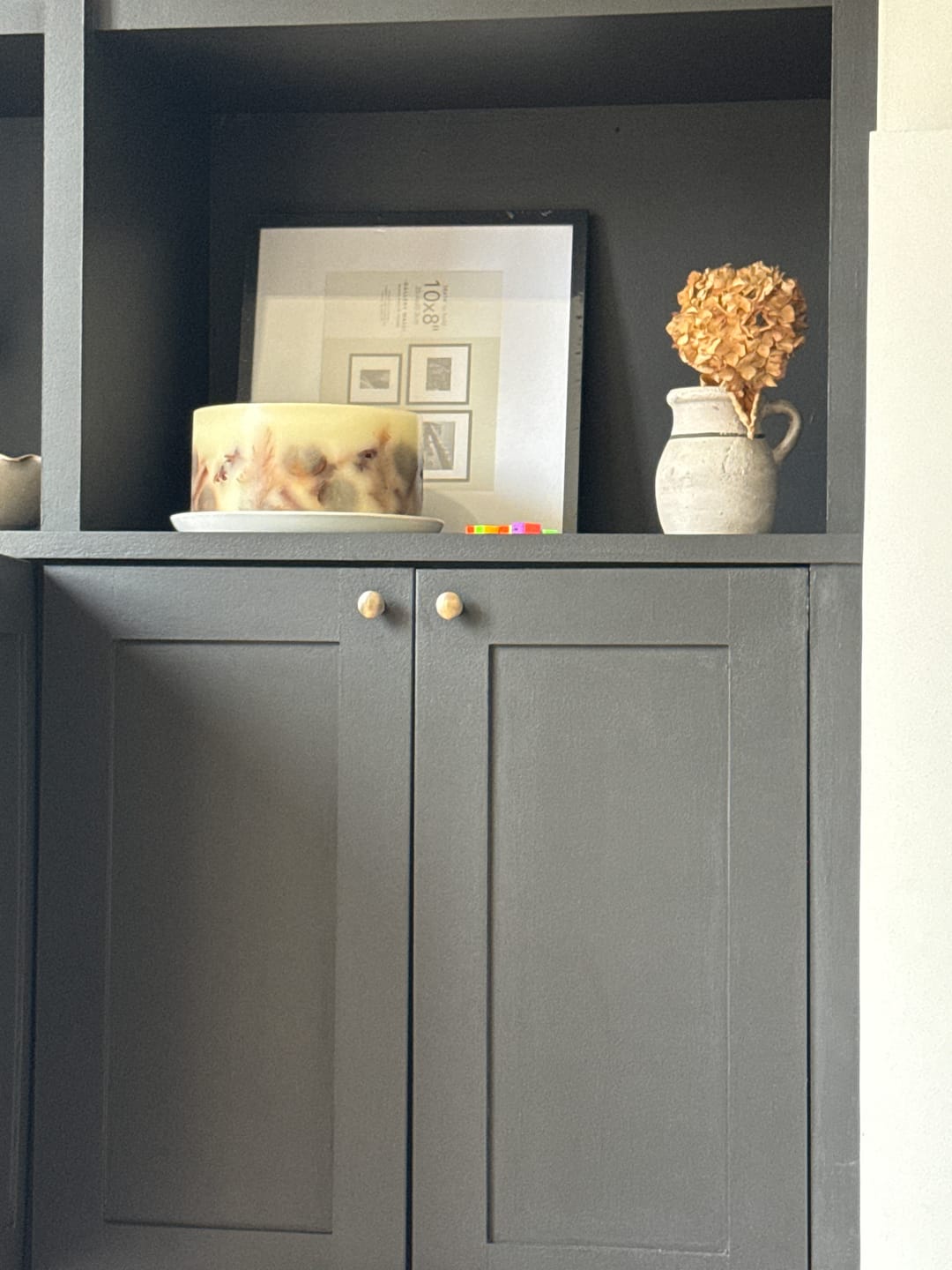 Customer photo review of Light Aged Brass Cupboard Handles
