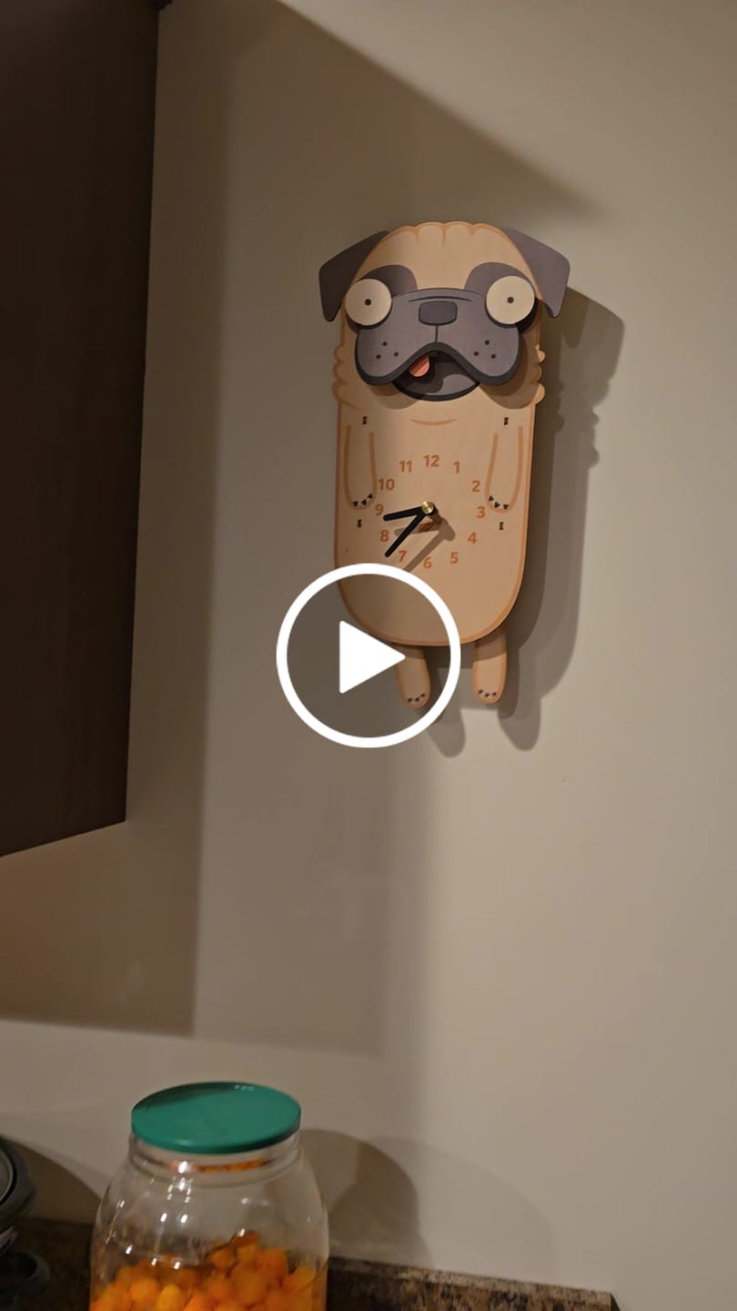 Customer video review of Penny the Pug Pendulum Clock
