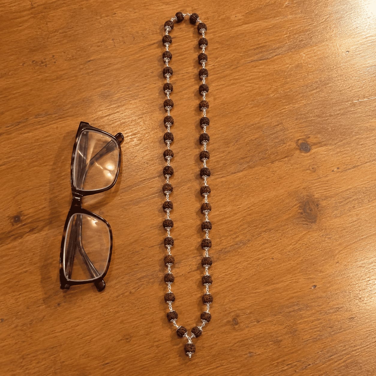 Customer photo review of Rudraksha Silver Mala