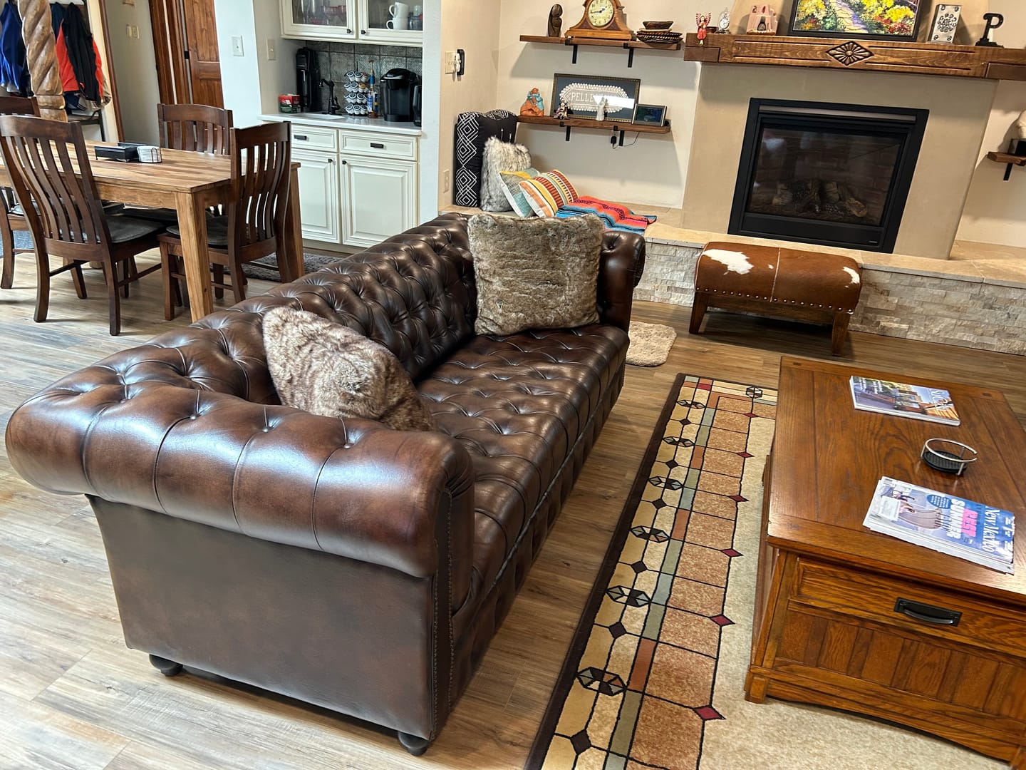 Customer photo review of Remington Chesterfield Leather Sofa