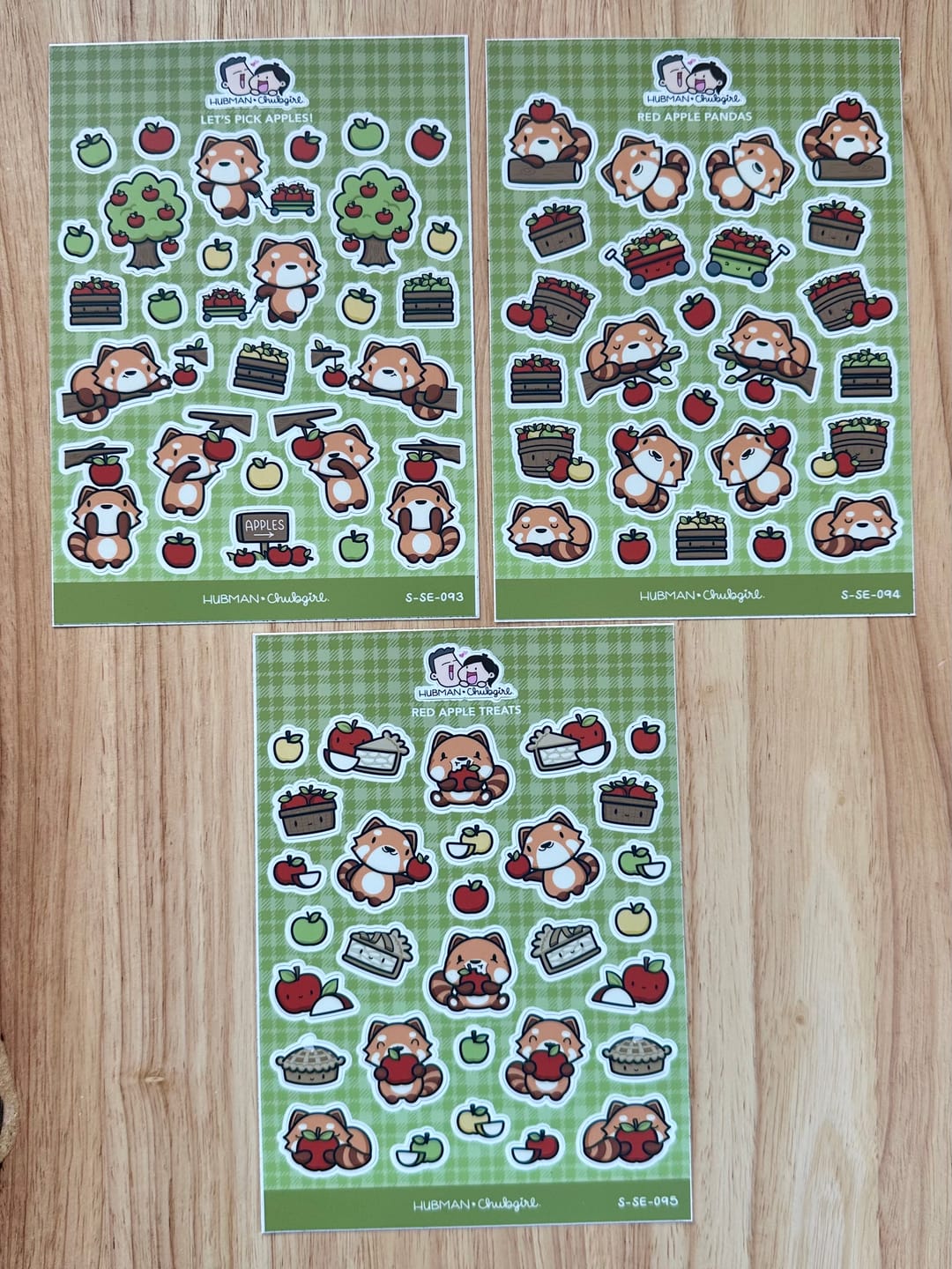 Customer photo review of Fall Pandas Sticker Set