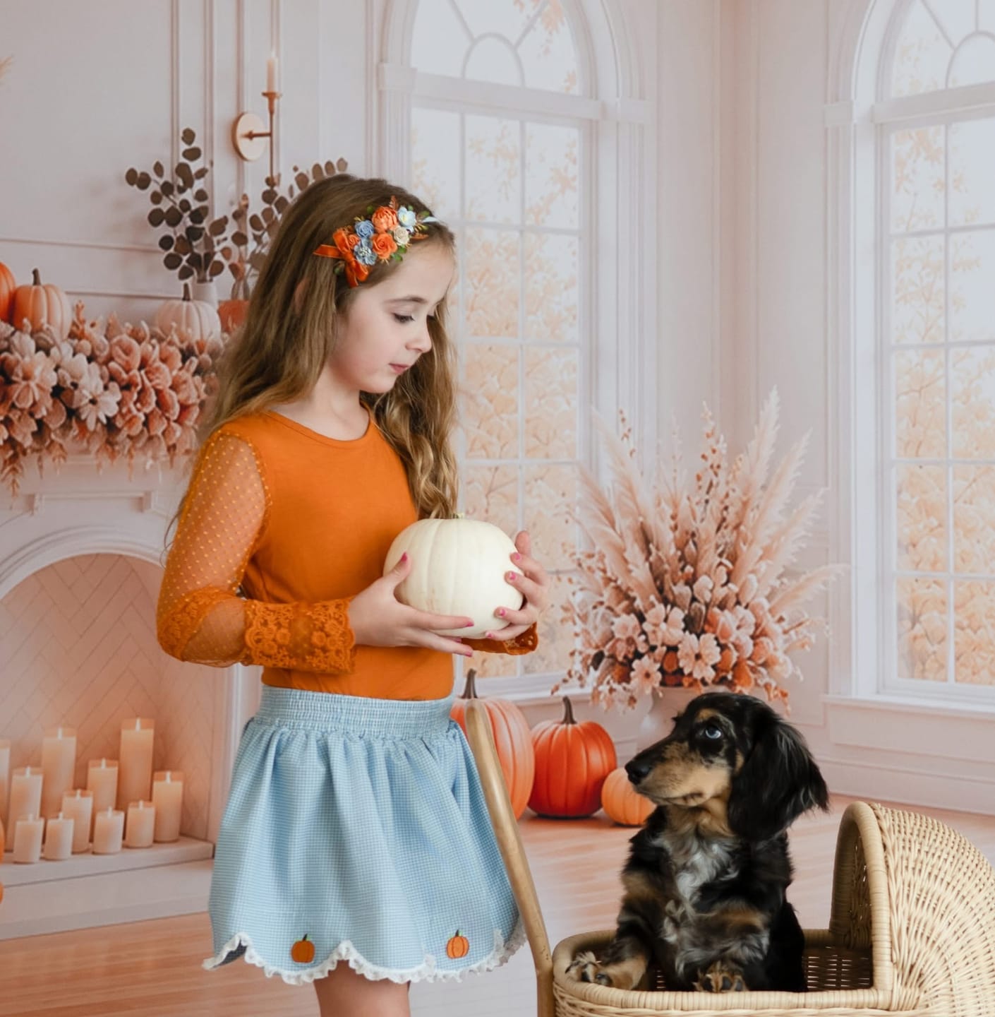 Customer photo review of Orange Lace layering shirt