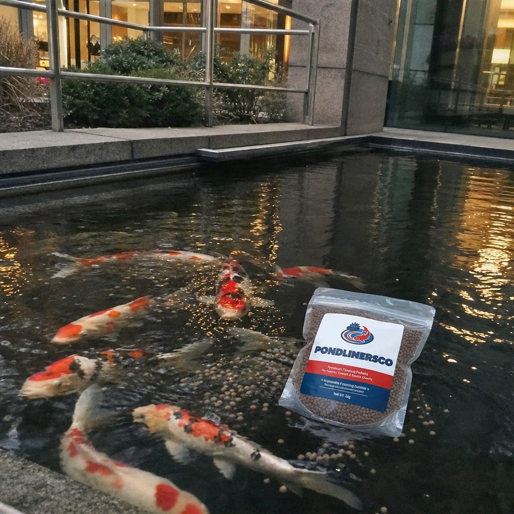 Customer photo review of Winter Koi Pond Food UK | Wheatgerm Floating Pellets | Easy to Digest | Cold Water Formula