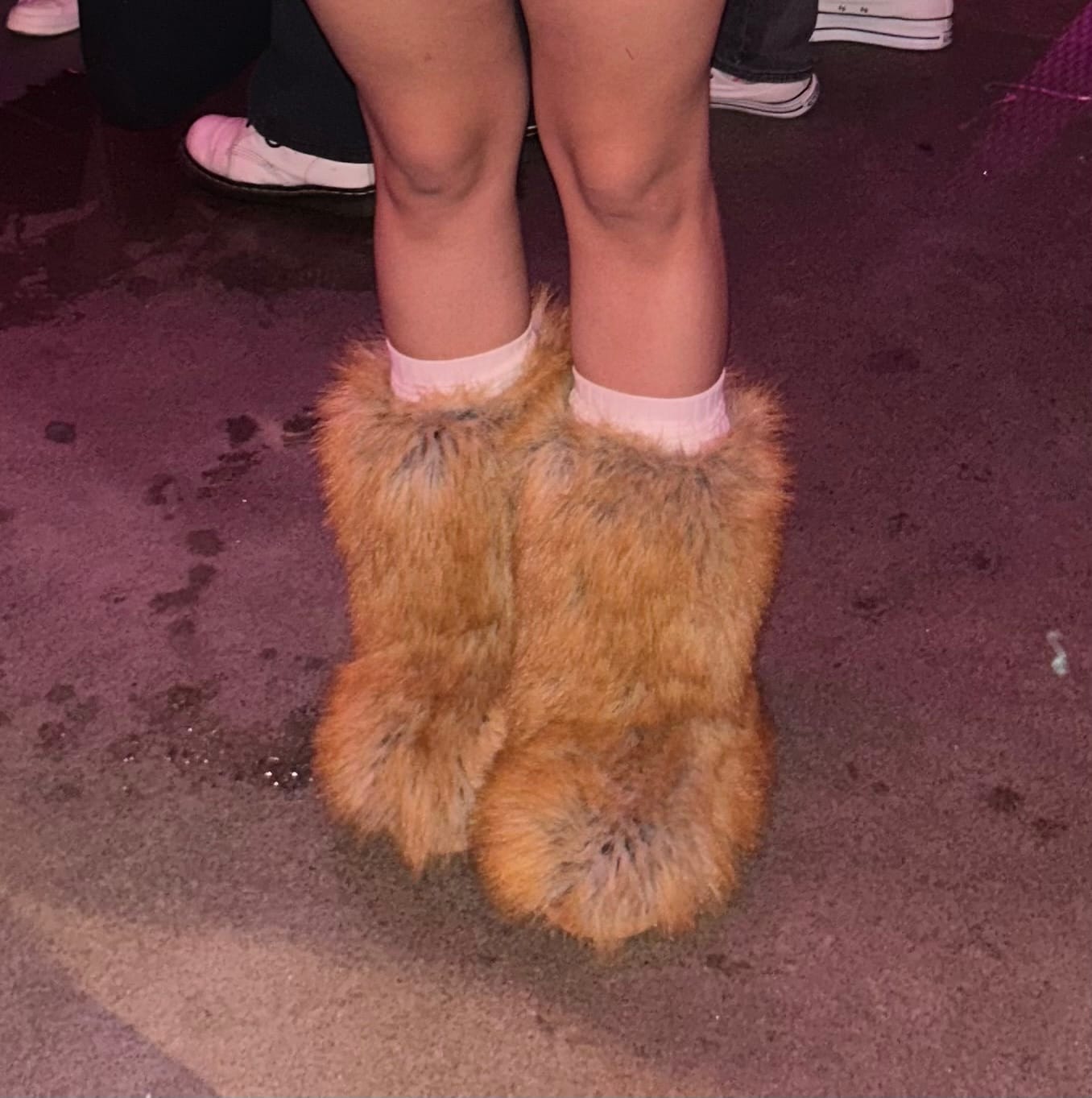 Customer photo review of NADIANNA-TAN FAUX RED FOX FUR BOOTIE