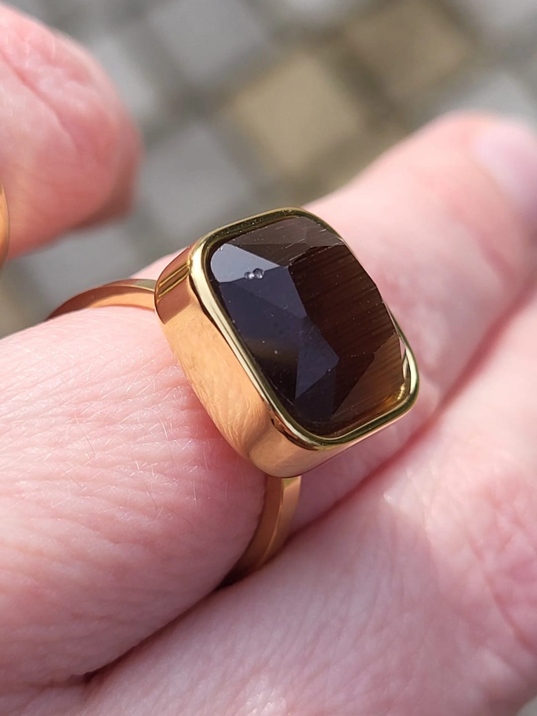 Customer photo review of Opalique Square Gold Ring