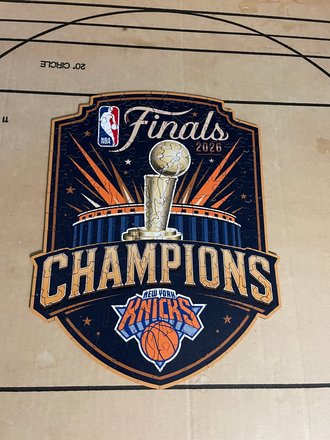 Customer photo review of New York Knicks™ 2026 NBA Champions Wooden Puzzle