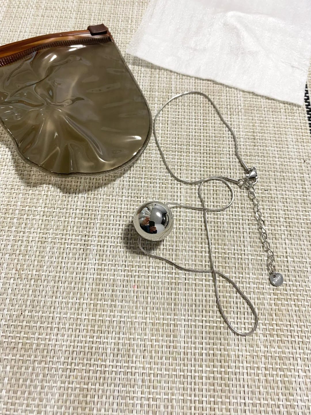 Customer photo review of Eternal Gold Bead Necklace